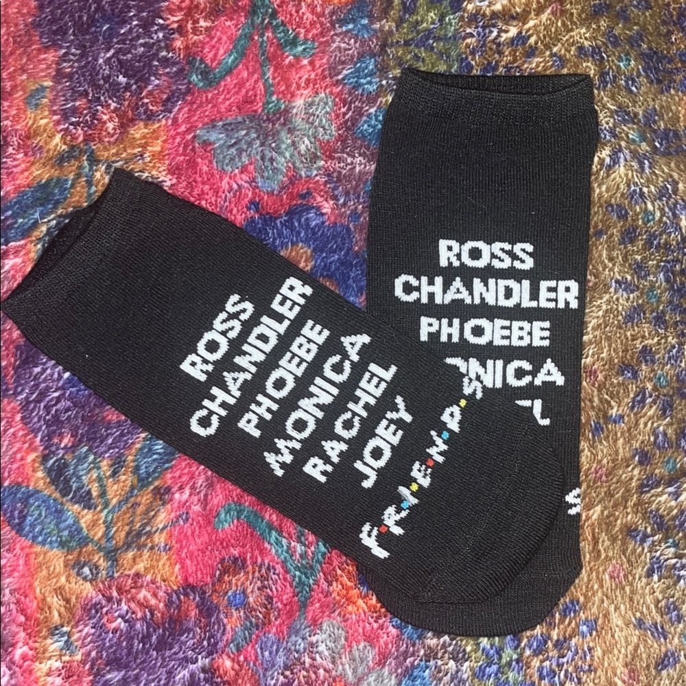 FRIENDS Characters Black Ankle Socks One Size NWOT